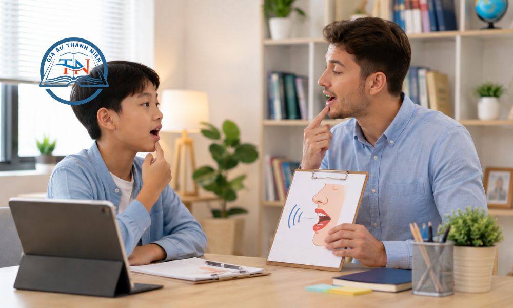 Gia sư Tiếng Anh giúp học sinh cải thiện phát âm
